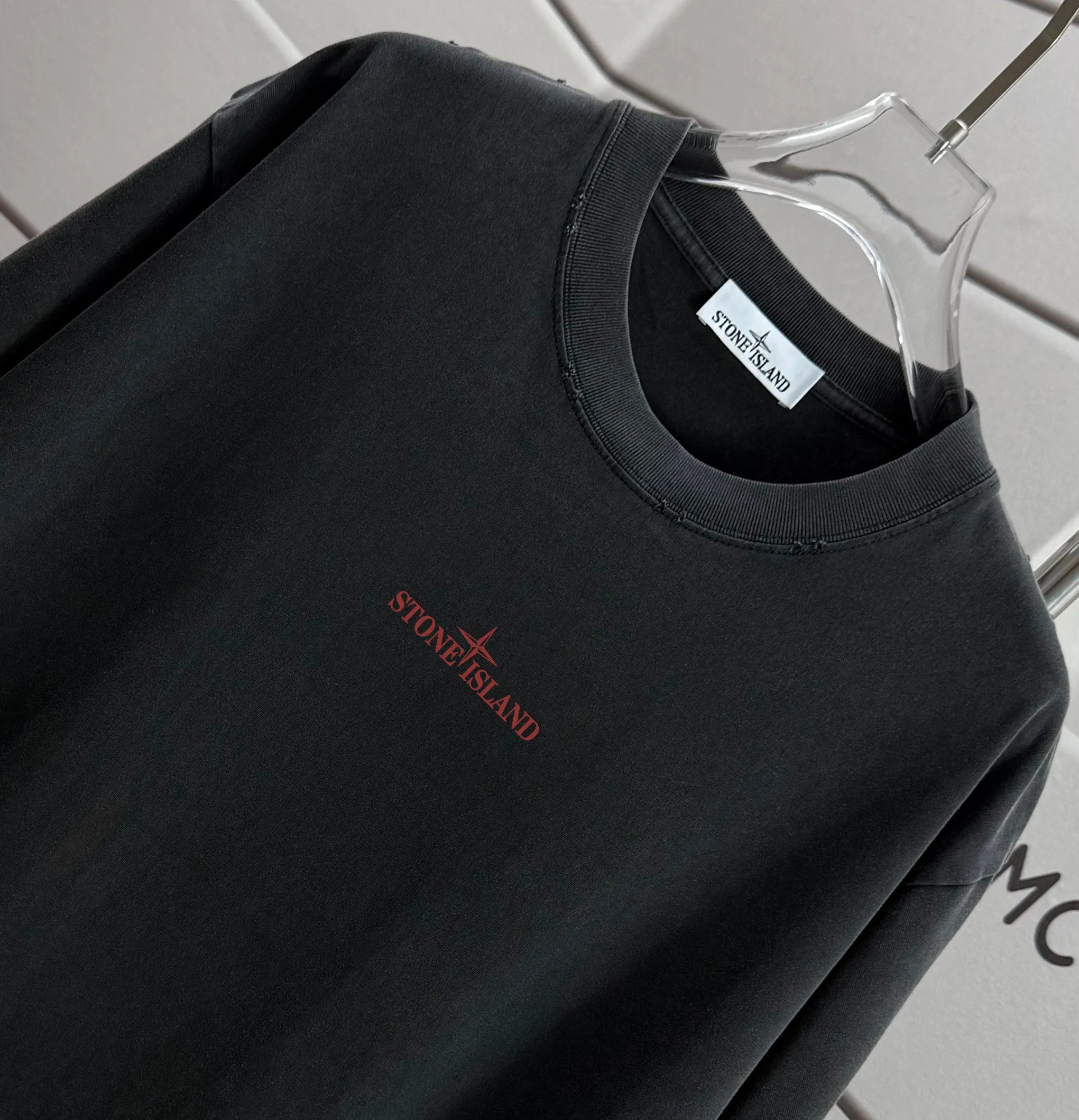 P160 Ston* islan* 石*岛 2025 autumn and winter new style, washed and worn 320g round neck short-sleeved tee, loose version for men and women, color: washed black, washed white, washed gray, washed brown gray Size: S M L XL XXL Size: S (90-130 catties) M (120-150 catties) L (140-165 catties) (160-180 catties) XXL (180-210 catties)